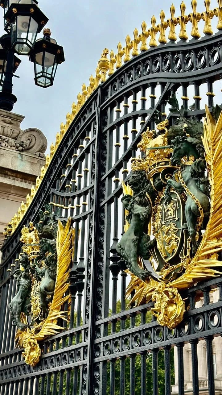 Black and gold palace gates photographed while traveling