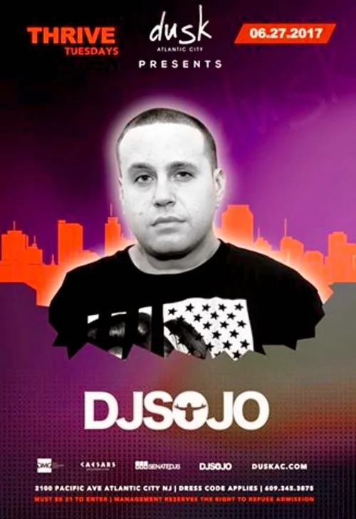 DJ Sojo event flyer from the original archive, number 72