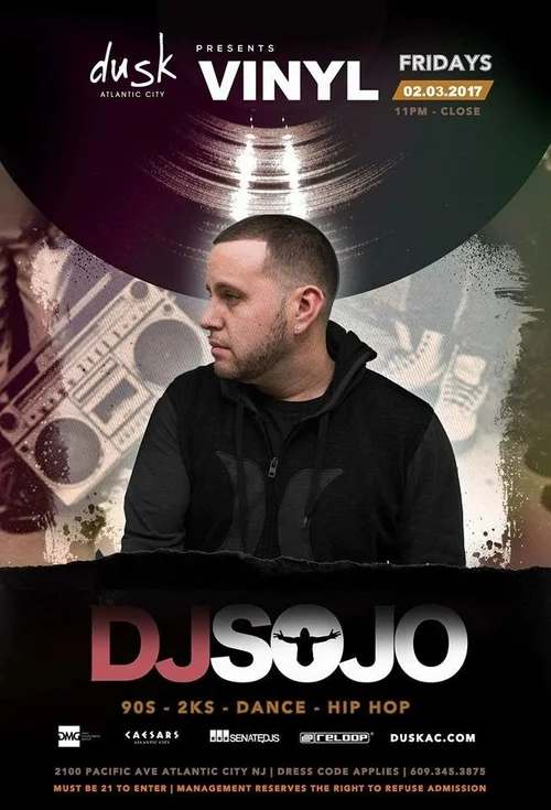 DJ Sojo event flyer from the original archive, number 131